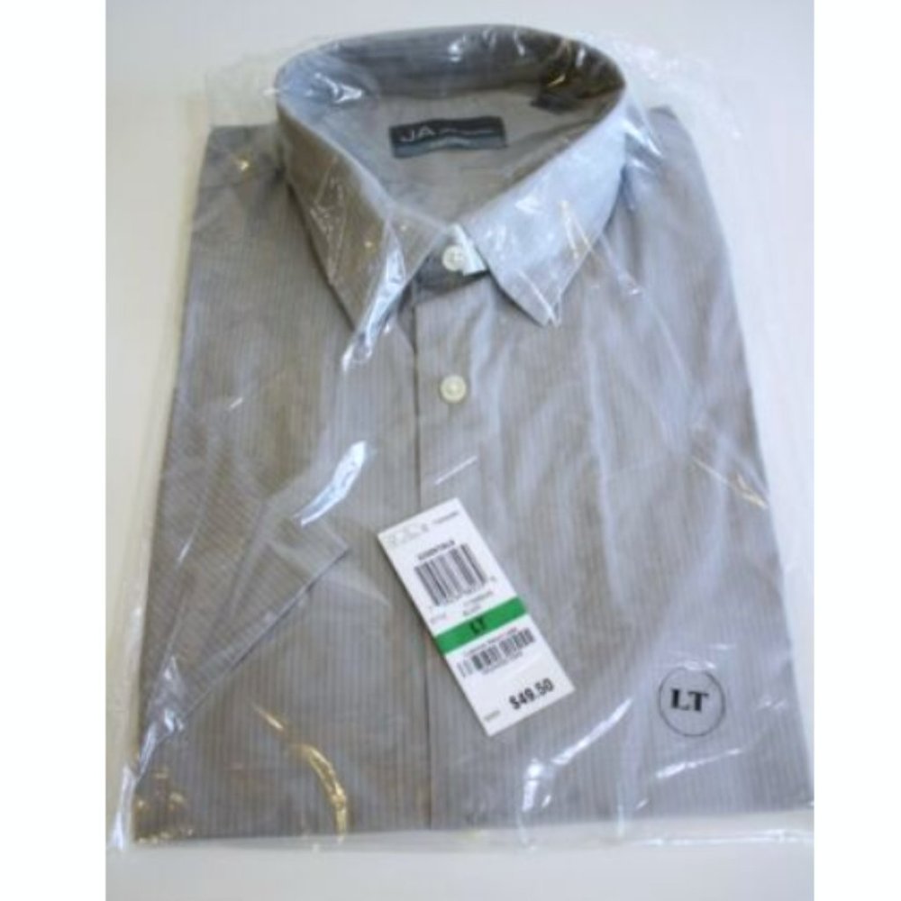 John Ashford Gray Dress Shirt Size L Tall